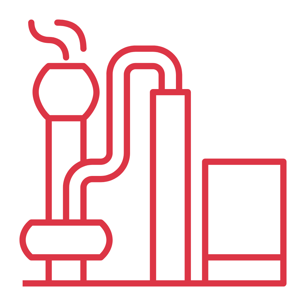 Oil and gas refinery icon